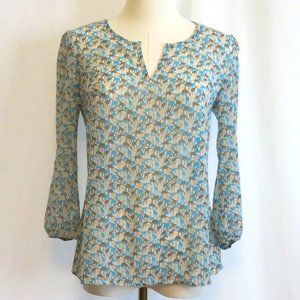 BANANA REPUBLIC Casual Smart Top, Animal Print, Long Sleeve, Size XS,